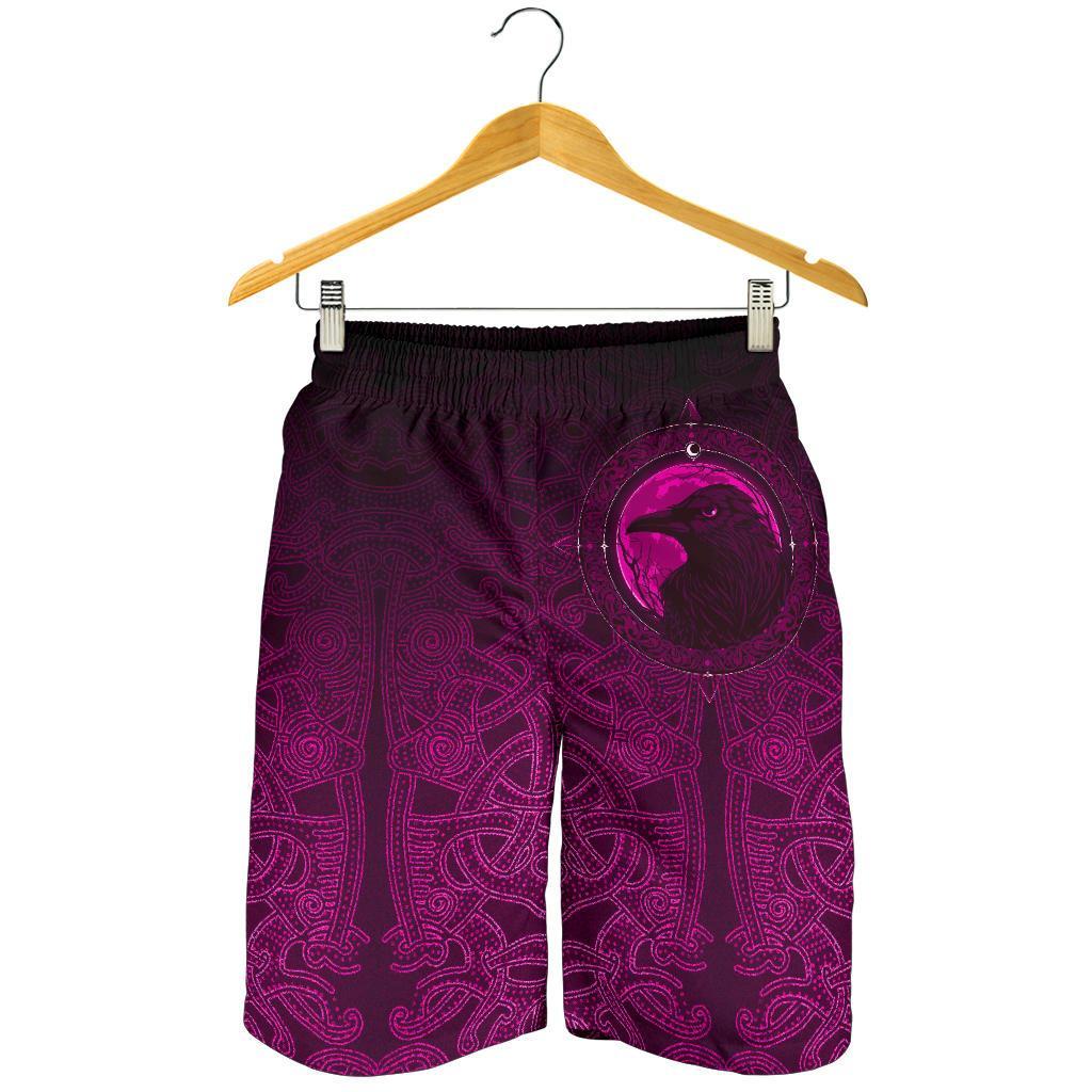 Viking Men's Shorts, Ethnic Odin Raven Pink RLT12