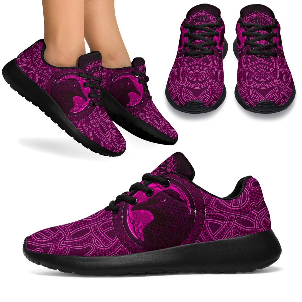 Viking Sporty Sneakers, Ethnic Odin Raven Pink RLT12