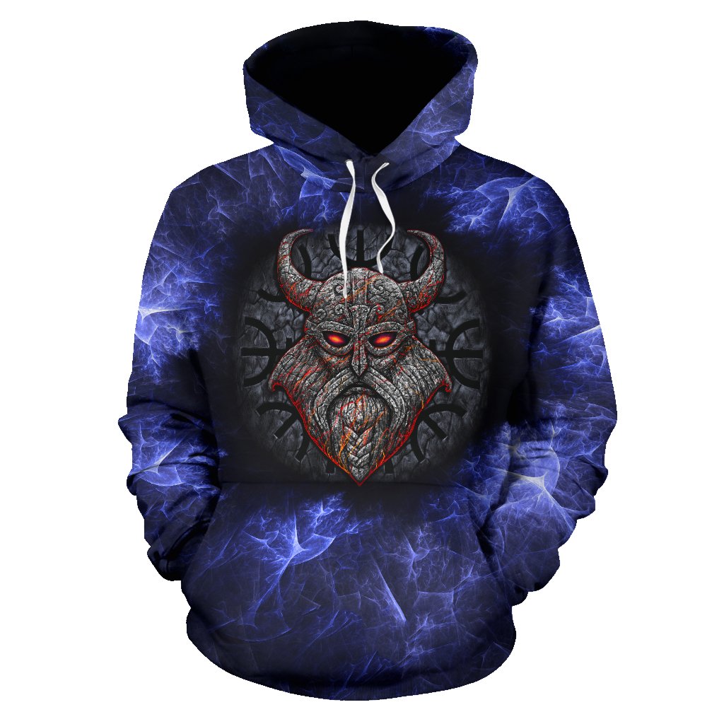Viking Pullover Hoodie - Stone Vikings With A Horned Helmet RLT12