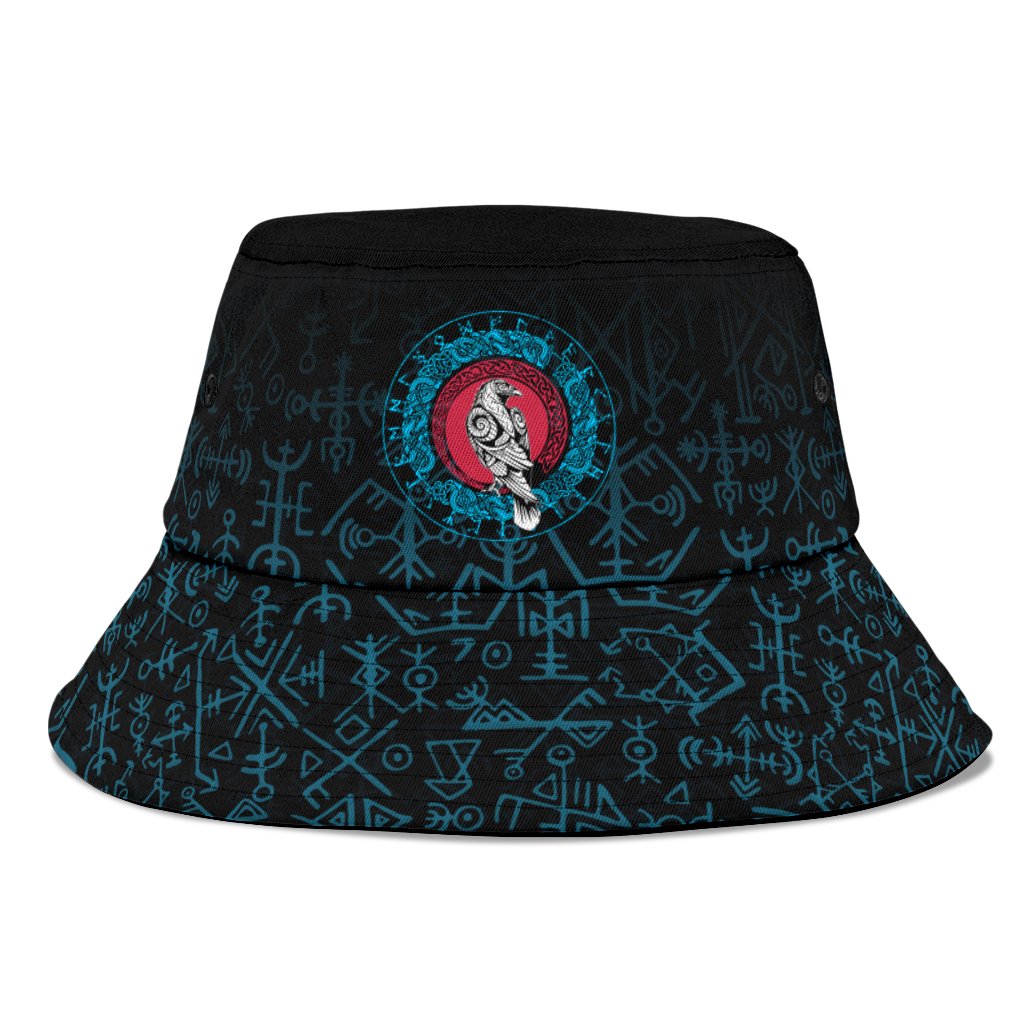 Viking Bucket Hat Raven Celtic Cyan RLT12