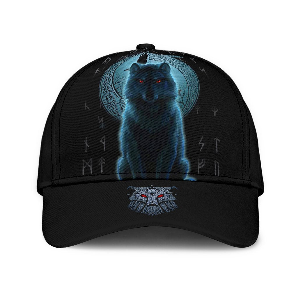 Viking Classic Cap, Fenrir Viking Wolf and Moon RLT12