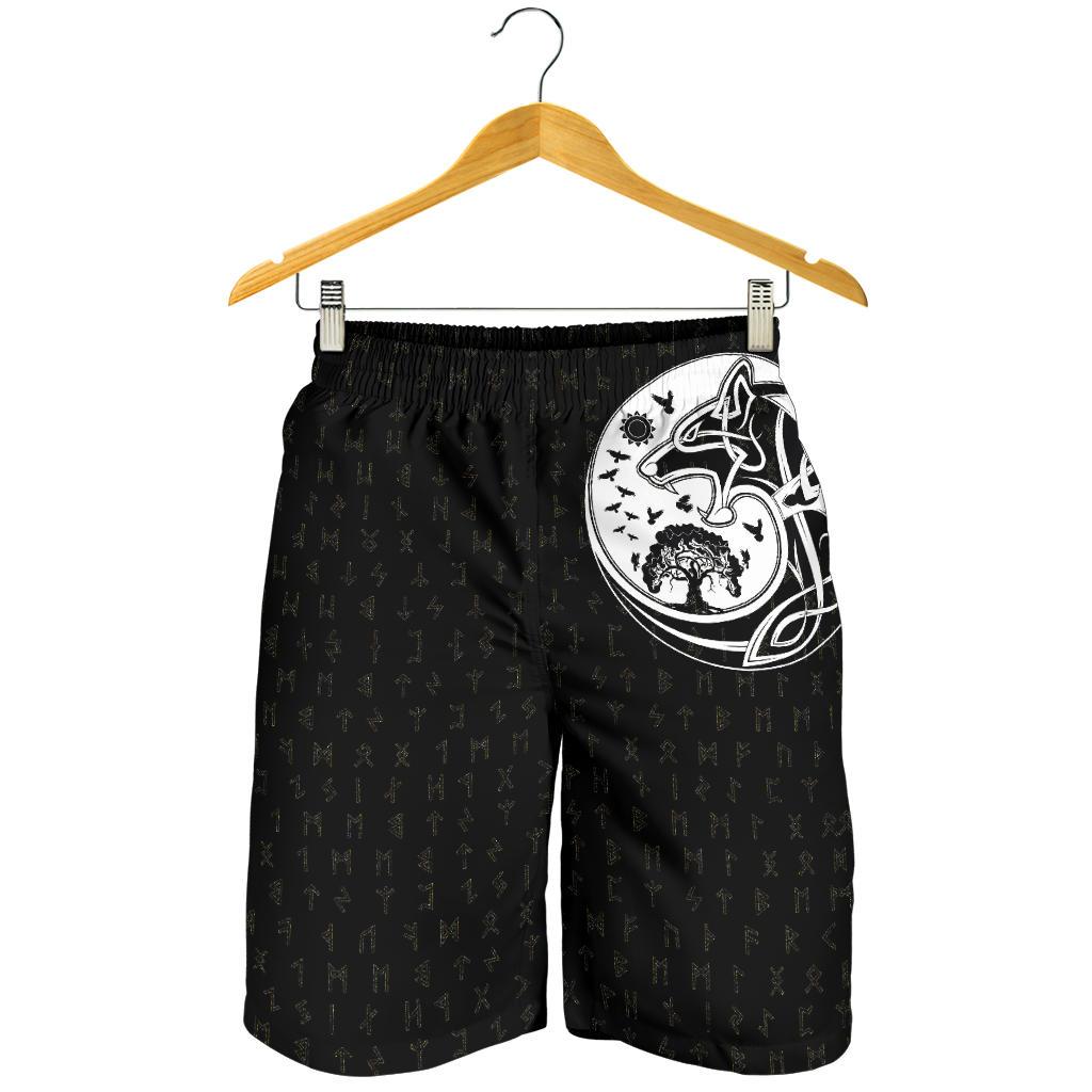 Viking Men's Shorts, Skoll and Hati Rune Tattoo RLT12