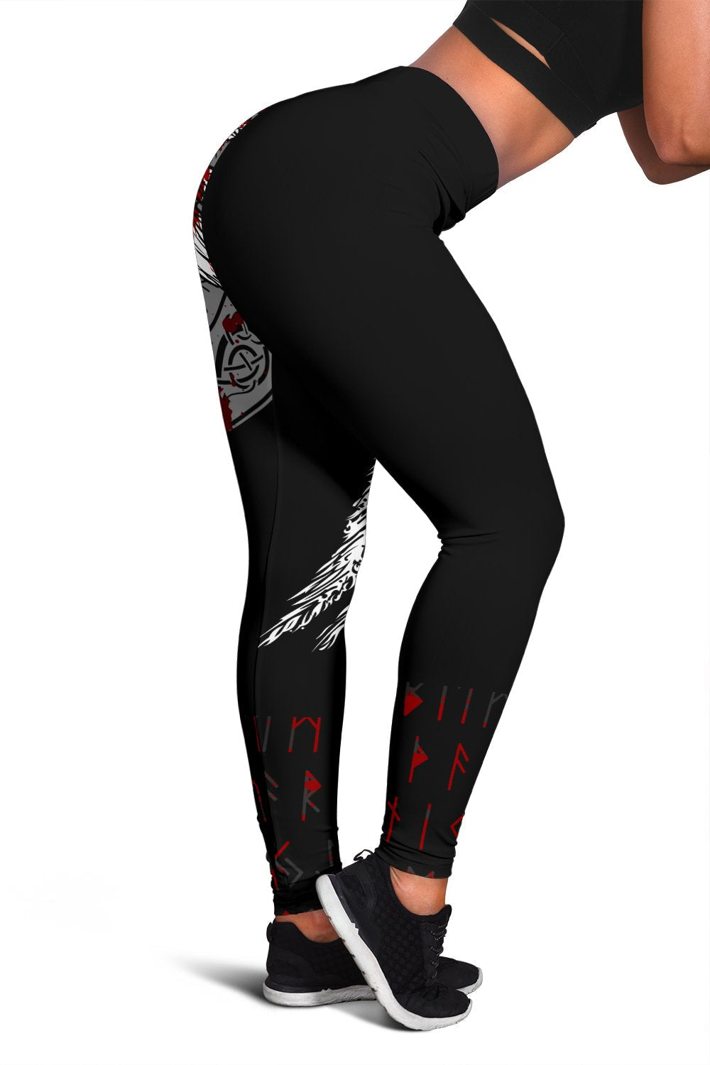 Custom Viking Leggings - Mystical Raven Tattoo Blood RLT12