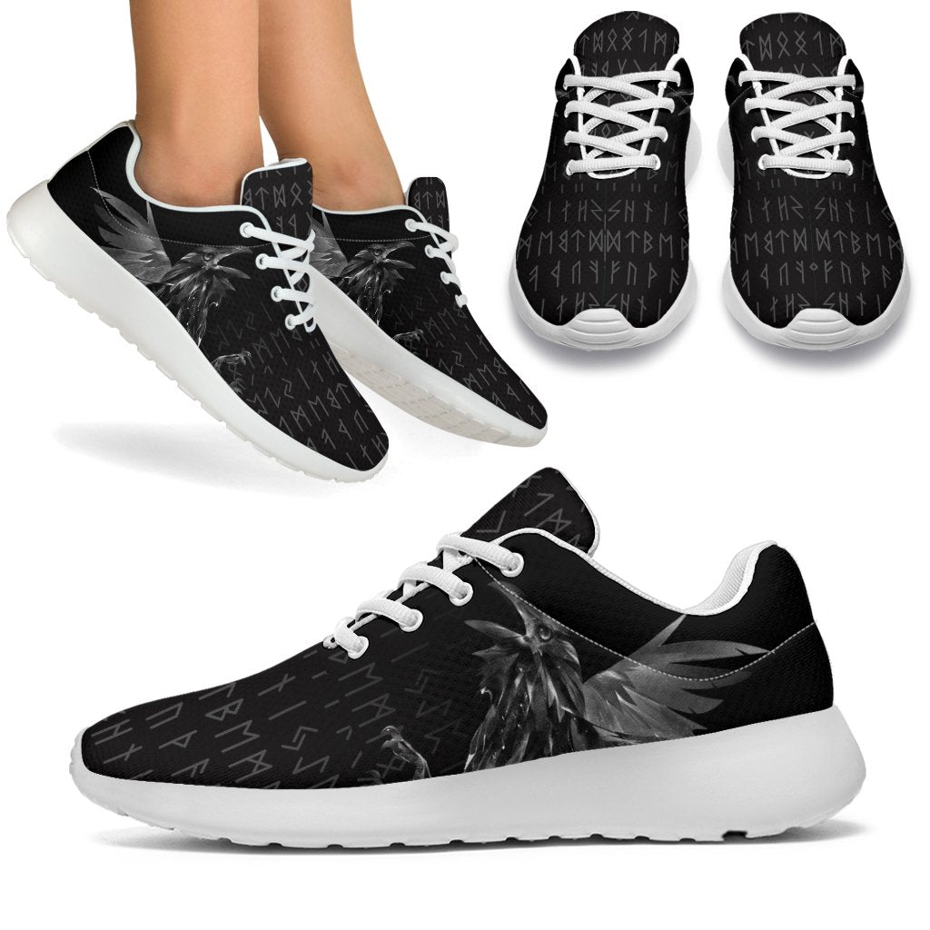 Viking Sporty Sneakers - The Raven Of Odin Rune RLT12