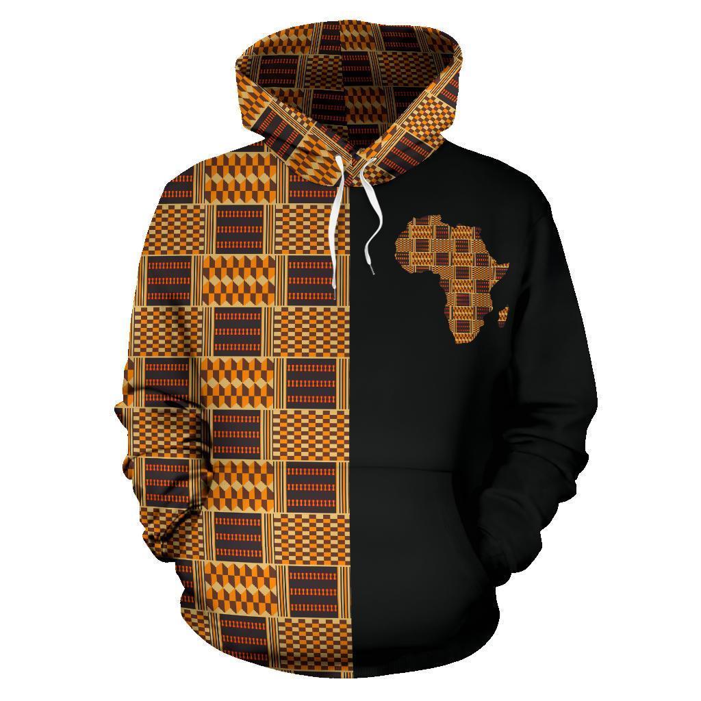African Hoodie Kente Cloth - Bonwire Style The Half