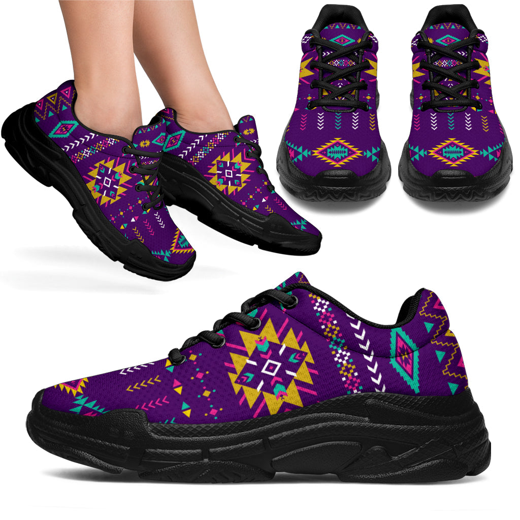 Native American Light Purple Pattern Chunky Sneakers LT10