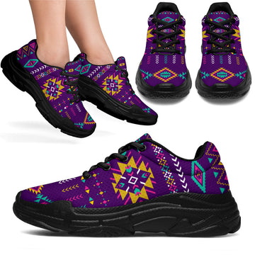 Native American Light Purple Pattern Chunky Sneakers LT10