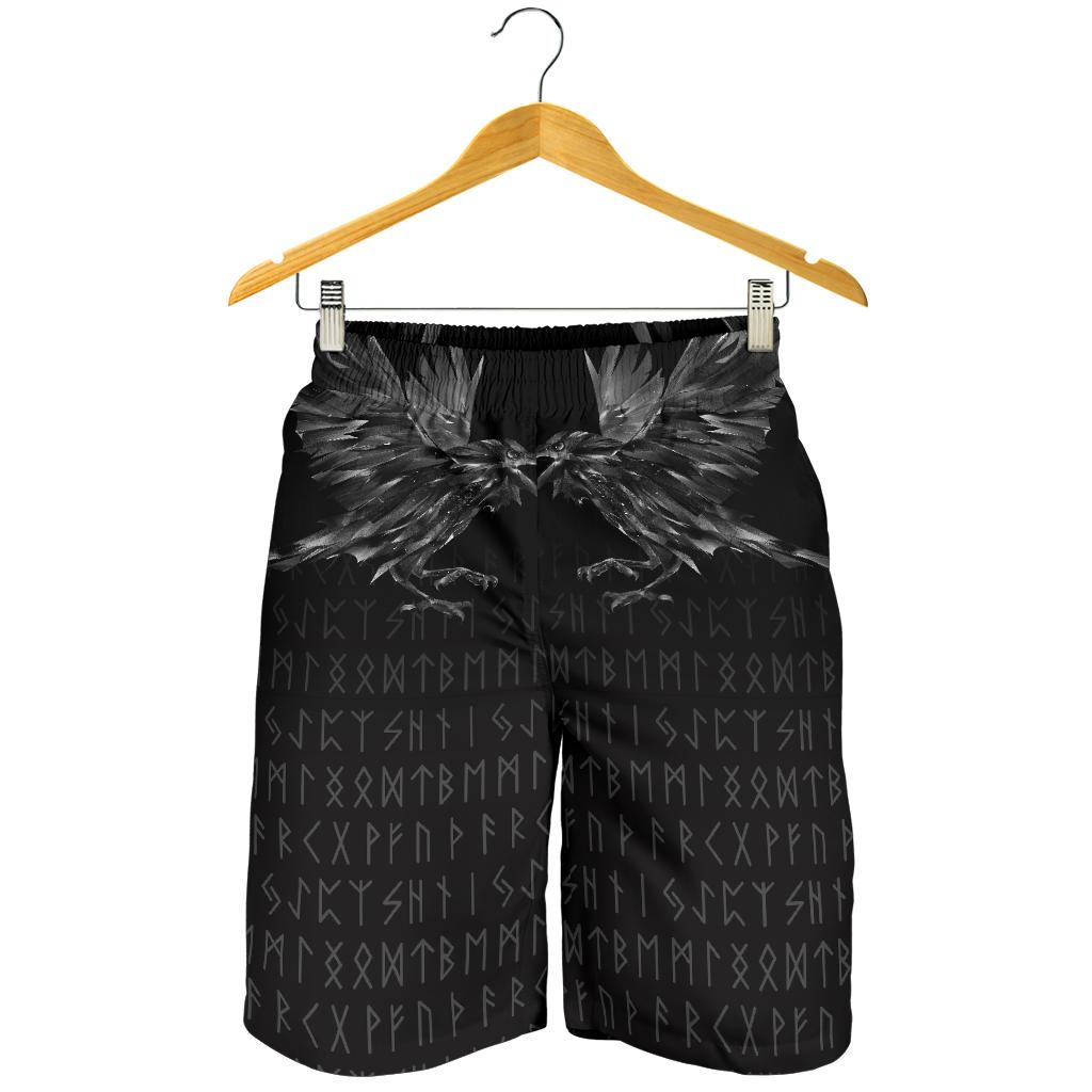 Viking Men's Shorts - Odin Huginn and Muninn Rune RLT12