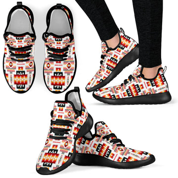 White Tribes Pattern Native American Mesh Knit Sneakers LT10