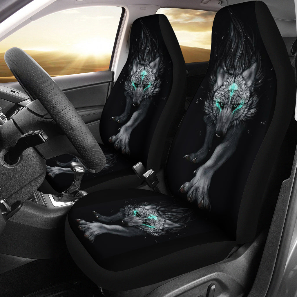 Native American Gray Wolf Native Car Seat Covers