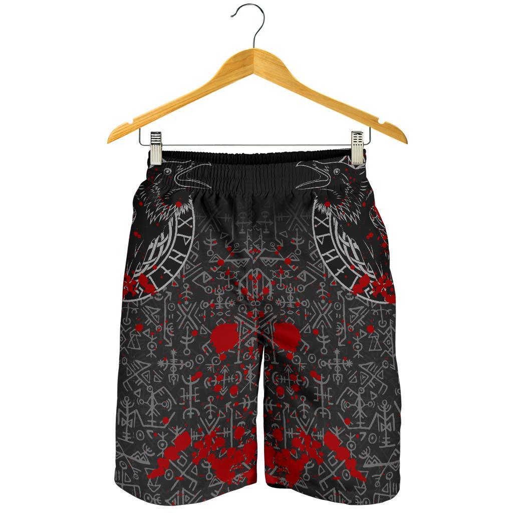 Viking Men's Shorts - Odin Raven Rune Futhark Blood RLT12