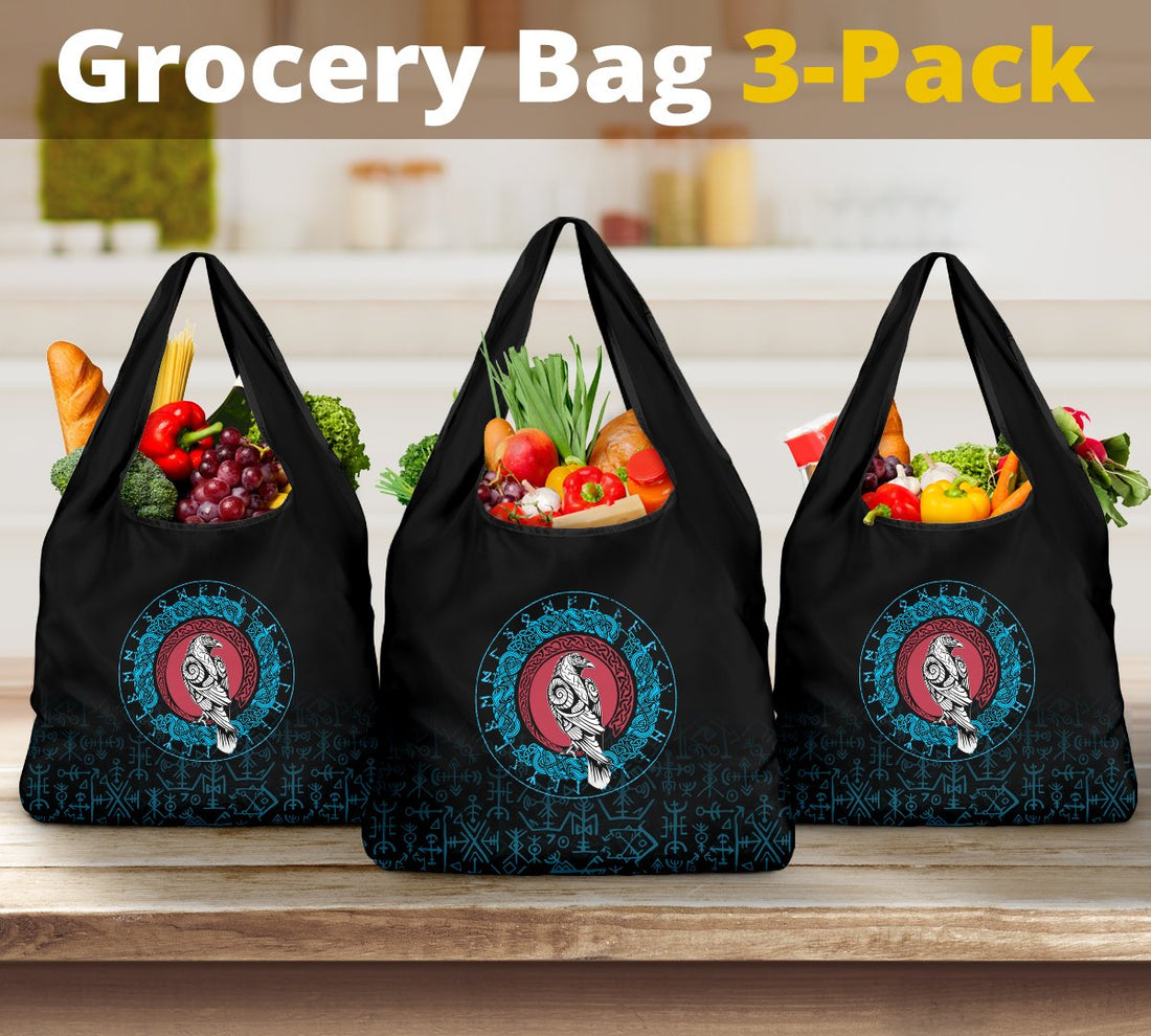 Viking Grocery Bag 3 Pack Raven Celtic Cyan RLT12