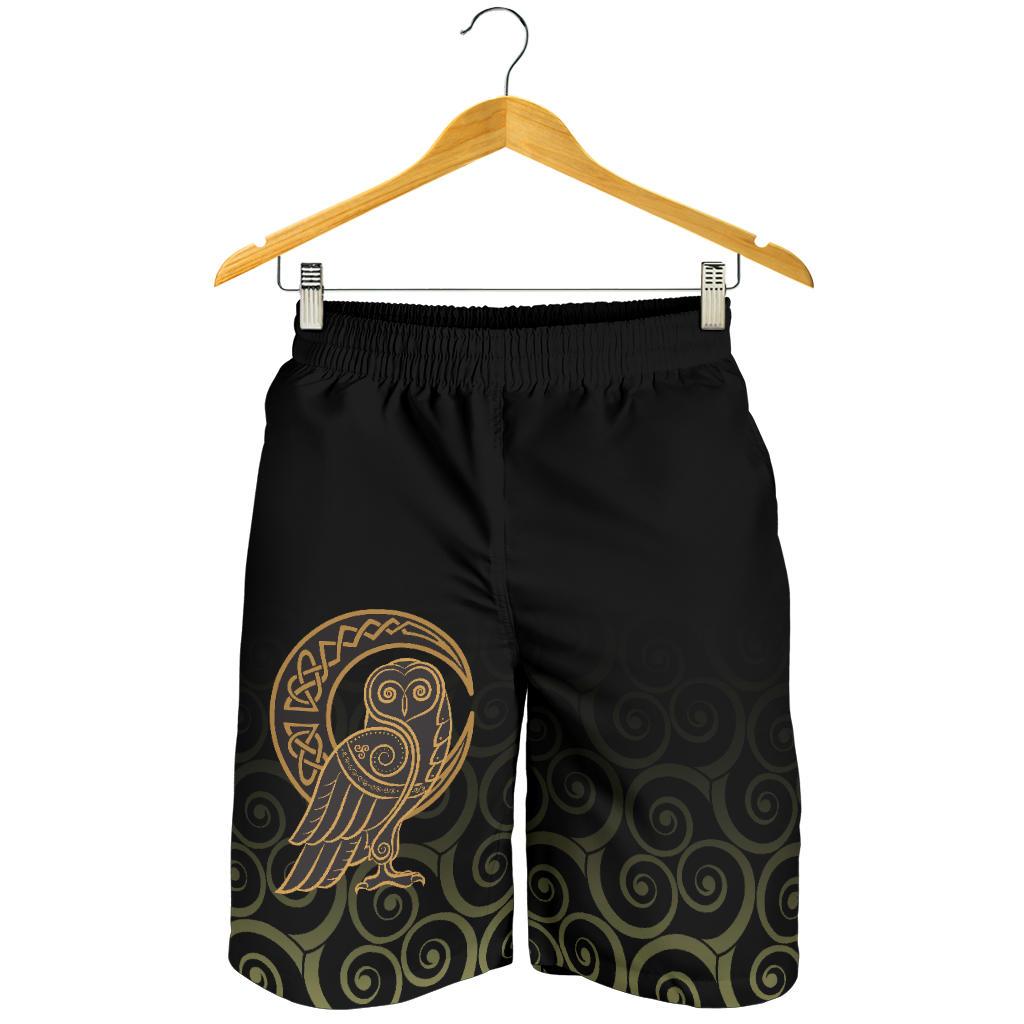 Viking Men's Shorts Owl Celtic On Triskels Background RLT12