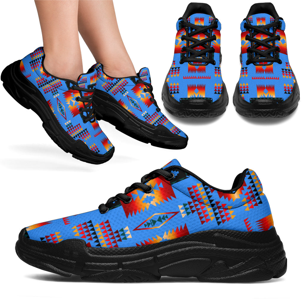 Native American Navy Tribes Pattern Chunky Sneakers LT10