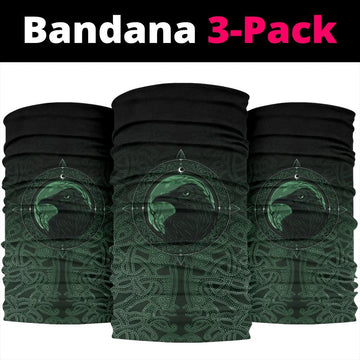 Viking Neck Gaiter 3 Pack, Ethnic Odin Raven Green RLT12