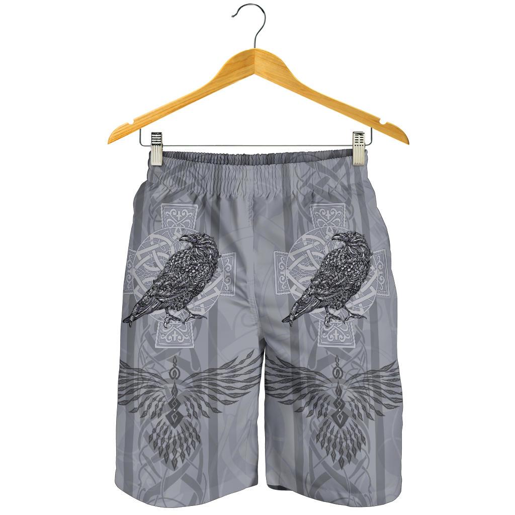 Viking All Over Print Men's Shorts Odin's Celtic Raven Scandinavian Tattoo RLT12