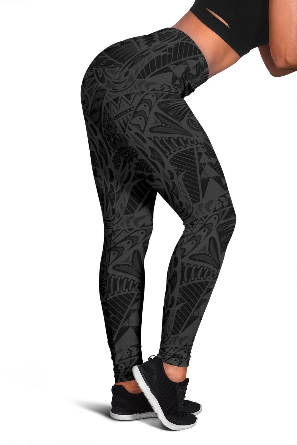 Wonder Print Shop Women's Leggings Haida Bear: Strength, Healing And Power (Black)