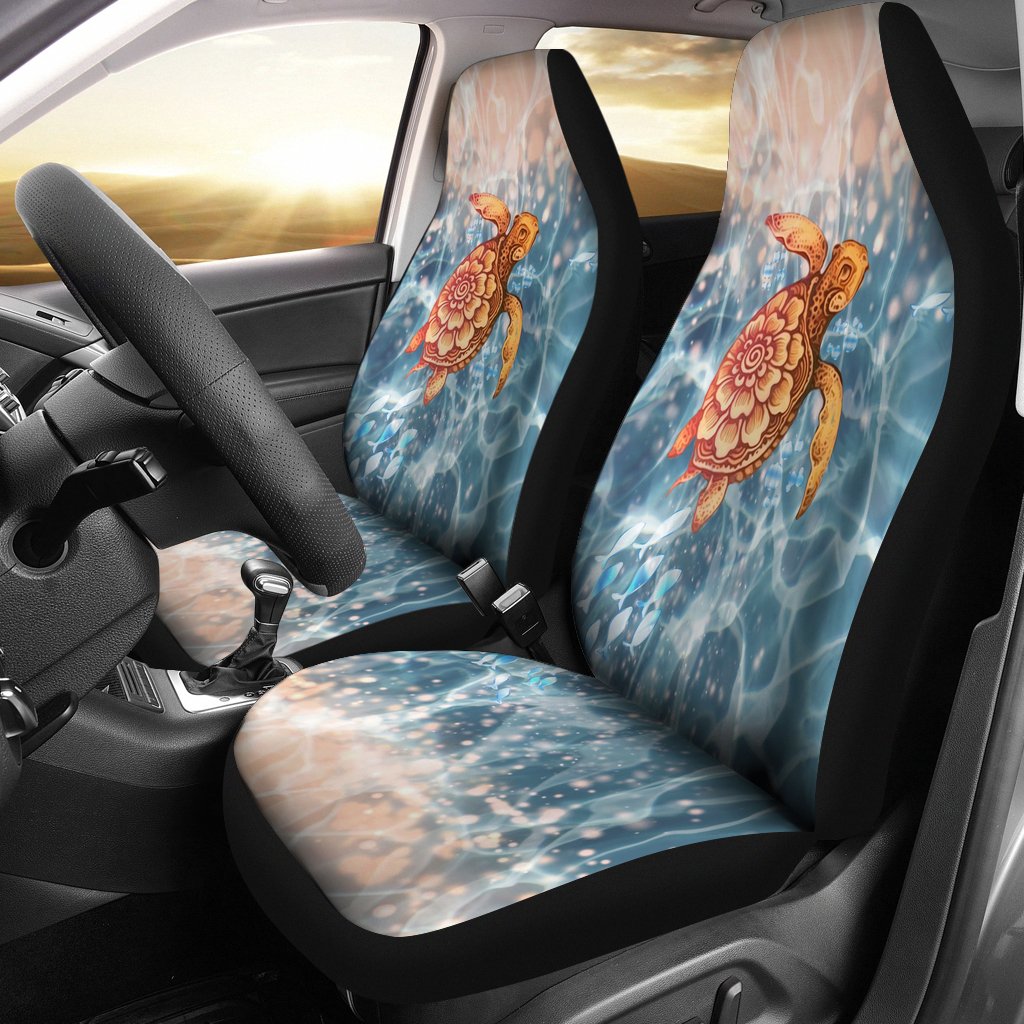 Turtle Hawaiian Car Seat Covers - Set Of 2 - Universal Fit - 05