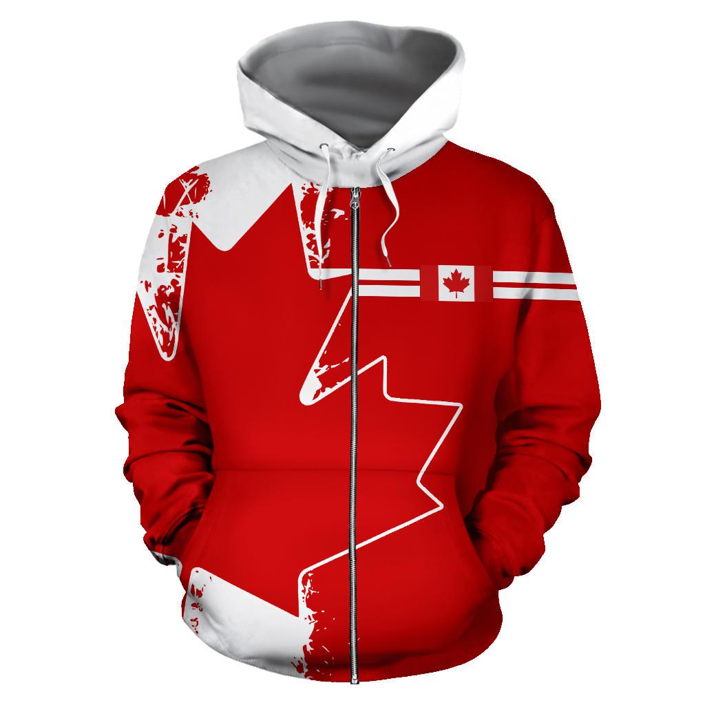 Canada Maple Leaf Zip Up Hoodie Mystic Style