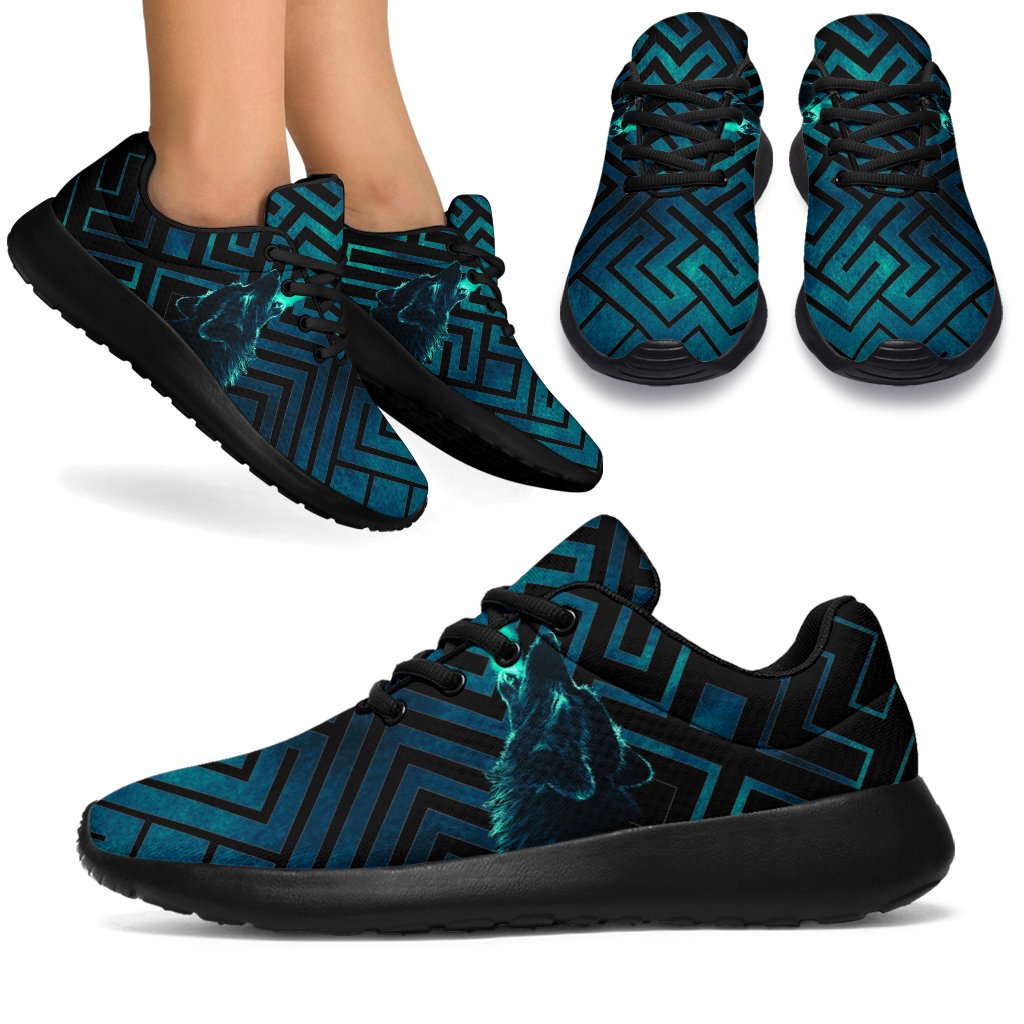 Night Wolf Native American Sport Sneakers LT10