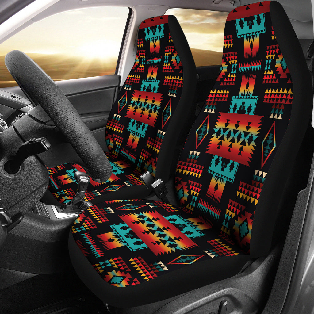 Black Native Tribes Pattern Native American Car Seat Covers LT10