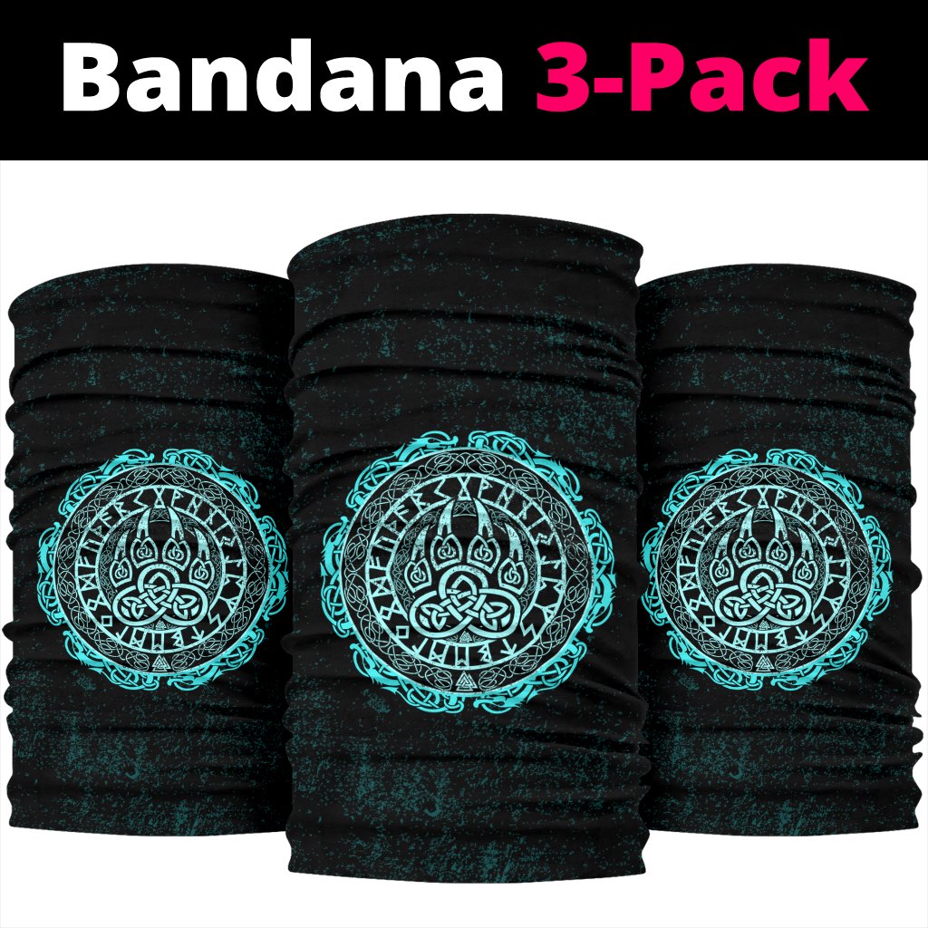 Viking Bandana 3 Pack Viking Bear Claws Cyan Tattoo RLT12