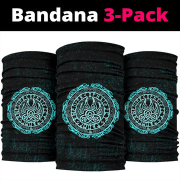 Viking Bandana 3 Pack Viking Bear Claws Cyan Tattoo RLT12