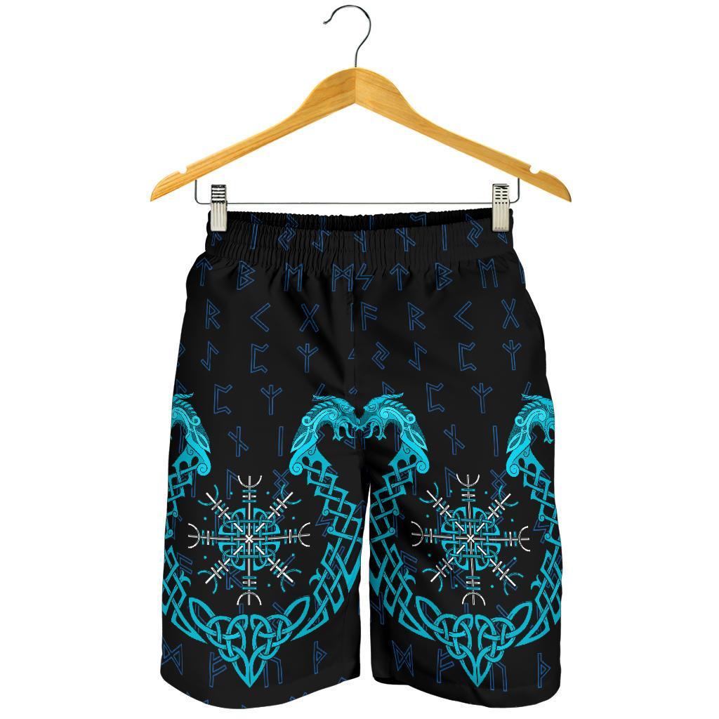 Viking Men's Shorts, Aegishjalmur Helm Of Awe Blue Edition RLT12