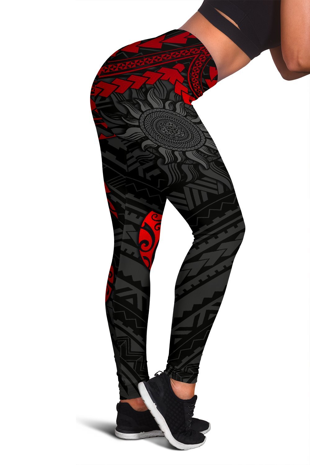 Polynesian Leggings - Polynesian Red Turtle