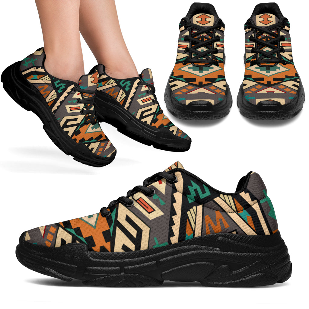 Orange Native Tribes Native American Chunky Sneakers LT10