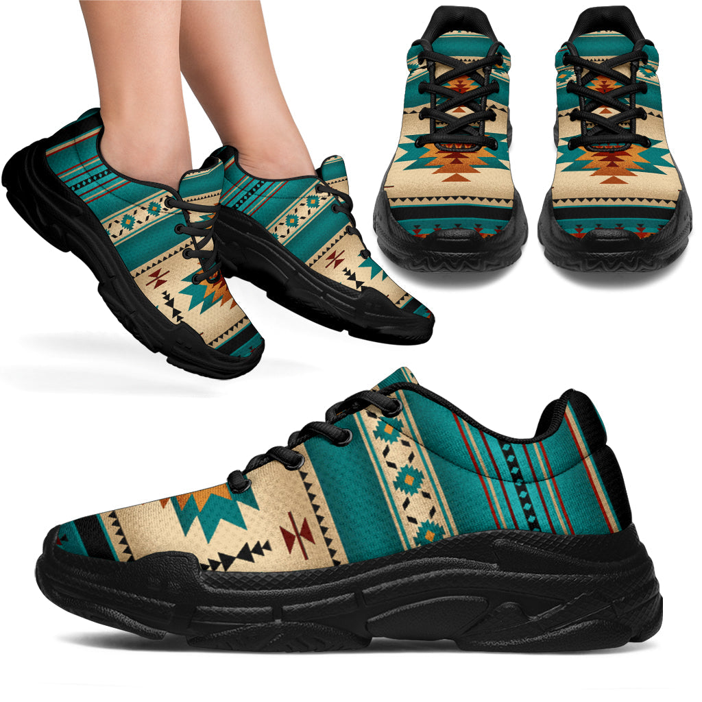 Blue Native American Chunky Sneakers LT10
