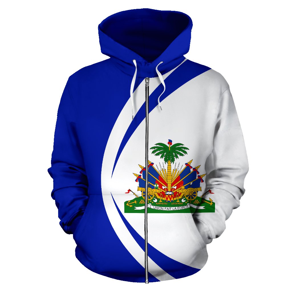 Haiti Coat of Arms Zip Up Hoodie Circle Style