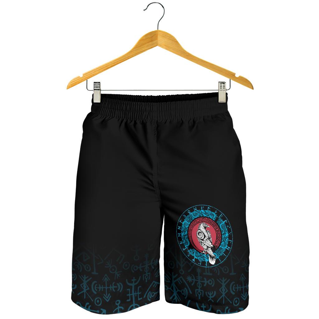 Viking Men's Shorts - Raven Celtic Cyan RLT12