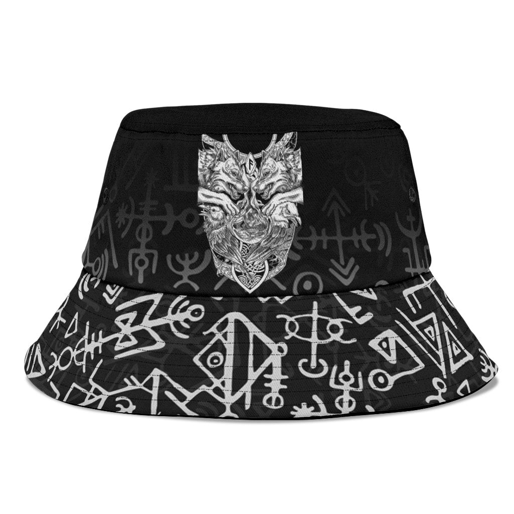 Viking Bucket Hat Wolf and Raven Special RLT12