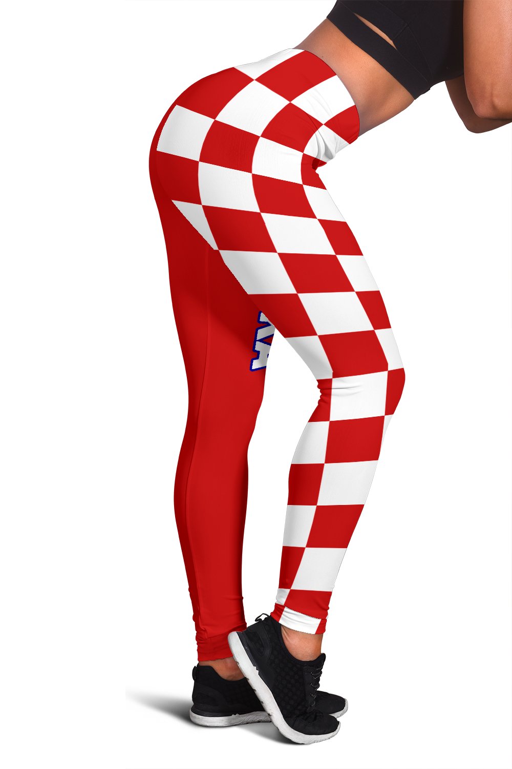 Croatia Women's Leggings Checkerboard Half Style