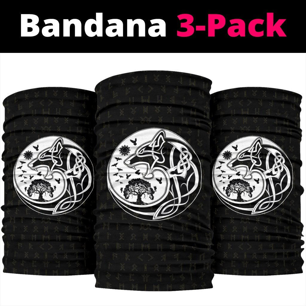 Viking Neck Gaiter 3 Pack, Skoll and Hati Rune Tattoo RLT12