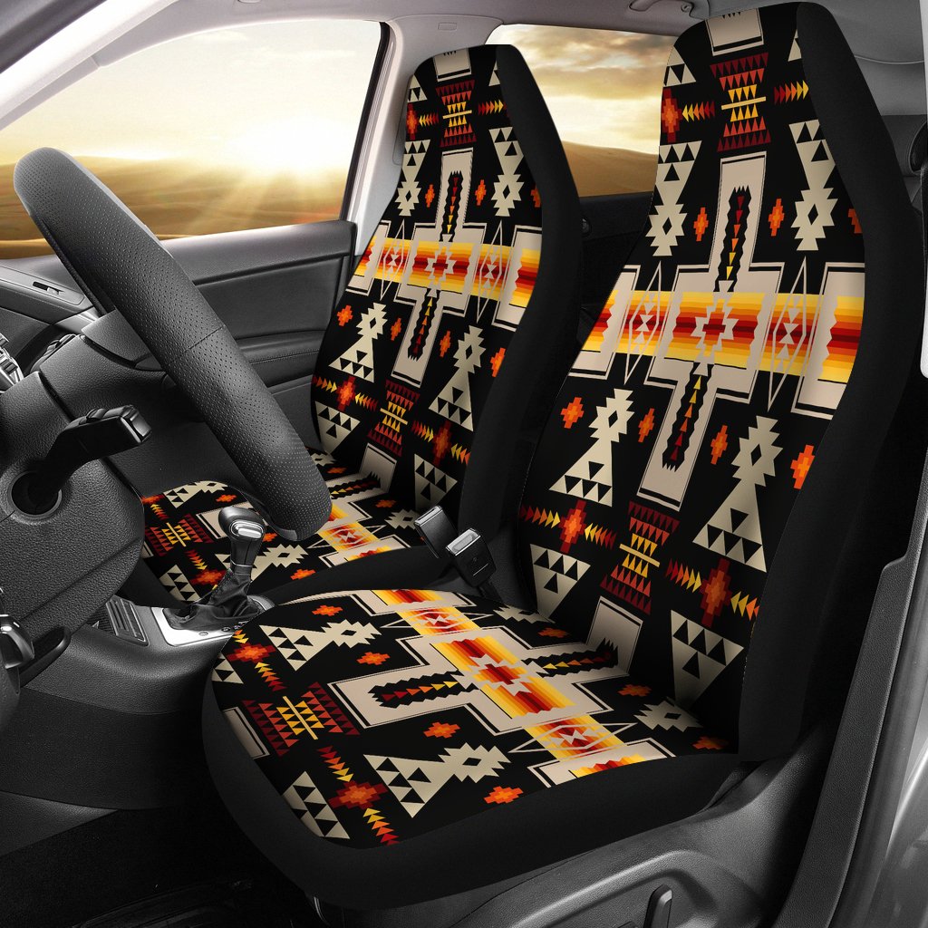 Black Tribe Design Native American Car Seat Covers LT10
