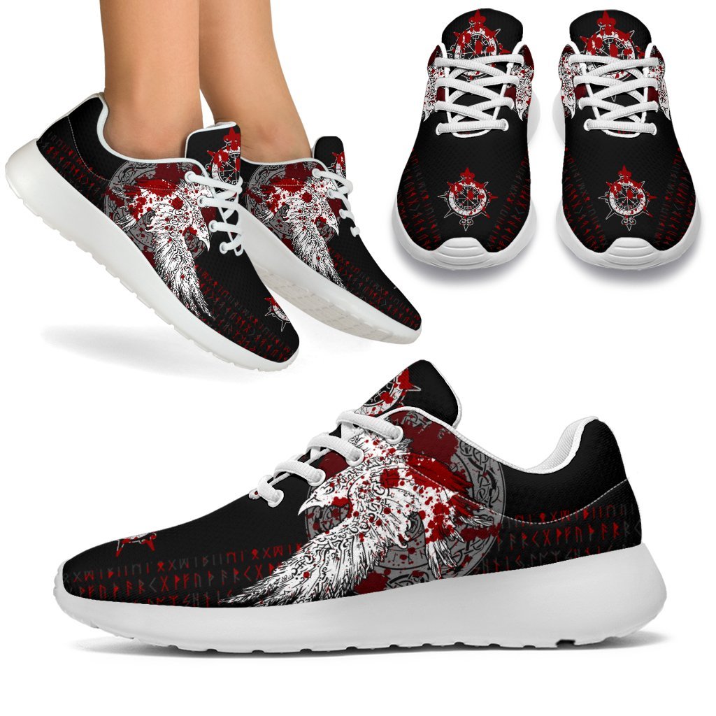 Viking Sport Sneakers - Mystical Raven Tattoo Blood RLT12