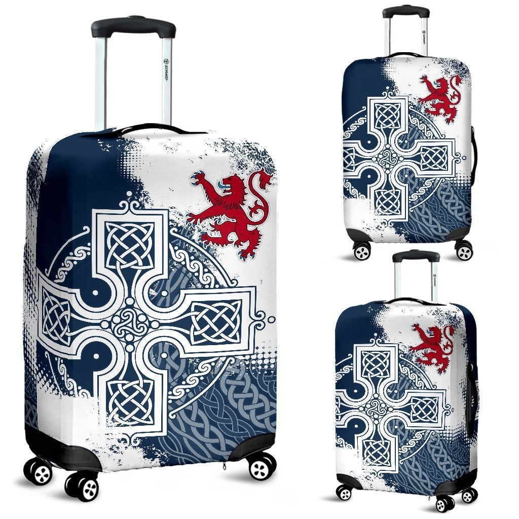 Scotland Luggage Cover Scottish Celtic Cross