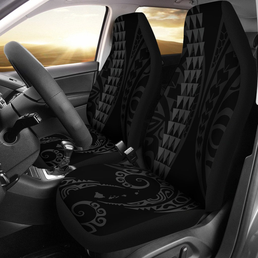 Hawaii Kakau Gray Polynesian Car Seat Covers