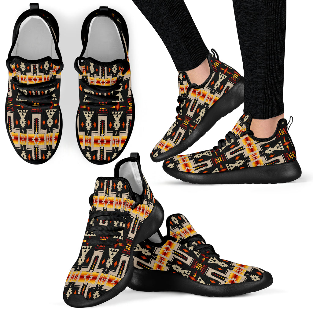 Black Tribe Design Native American Mesh Knit Sneakers LT10