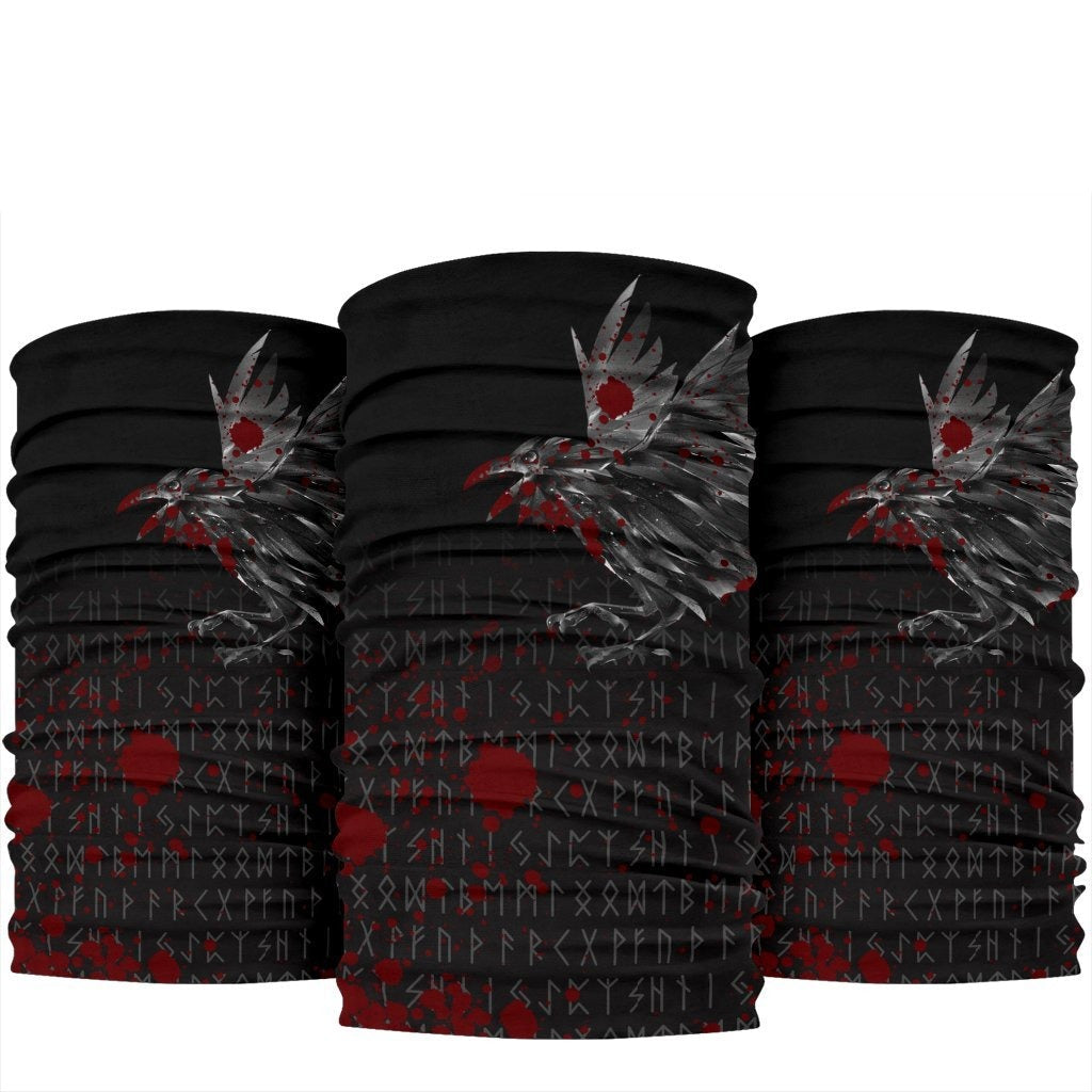 Viking Neck Gaiter - The Raven Of Odin Rune Blood RLT12