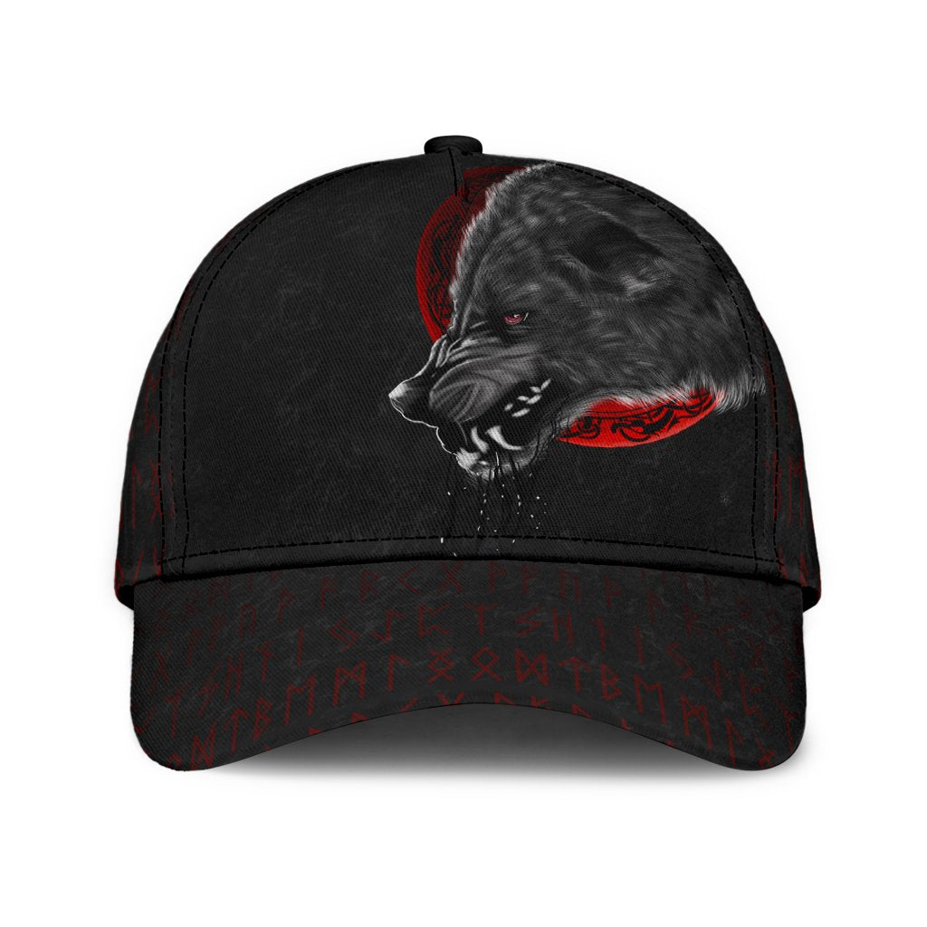 Viking Classic Cap Wolf and Blood Moon RLT12