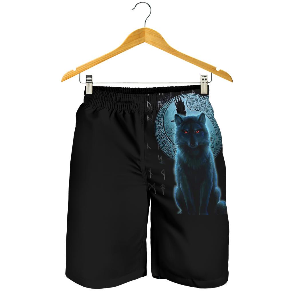 Viking Men's Shorts, Fenrir Viking Wolf and Moon RLT12