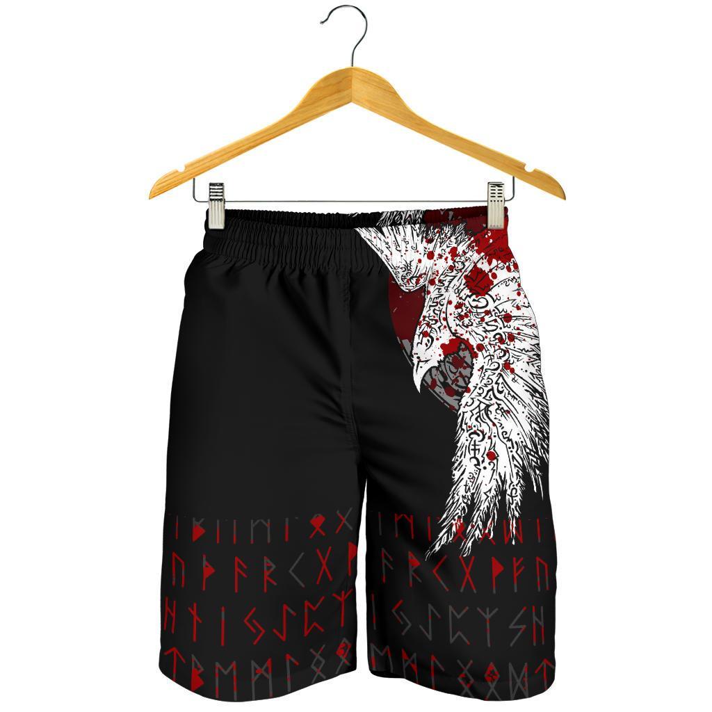 Custom Viking Men's Shorts - Mystical Raven Tattoo Blood RLT12