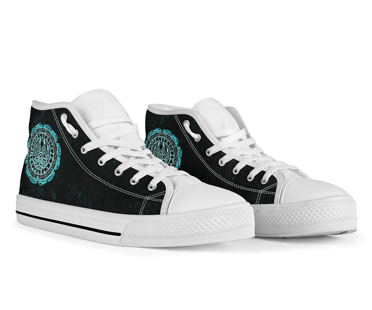 Viking High Top Shoes Viking Bear Claws Cyan Tattoo RLT12