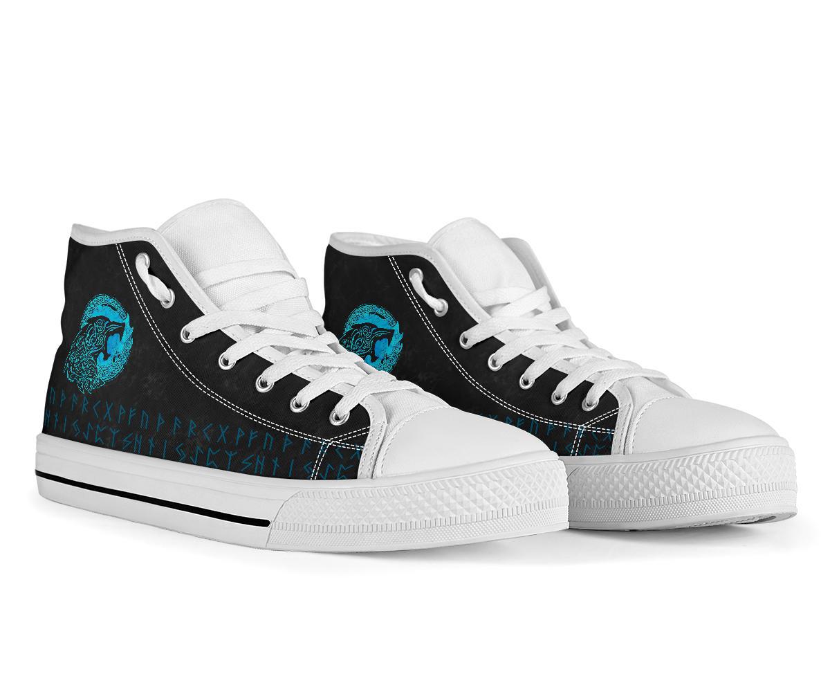 Viking High Top Shoes Fenrir Wolf Cyan RLT12