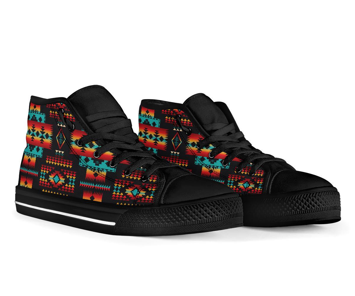 Black Tribal Native American High Top Shoes LT10