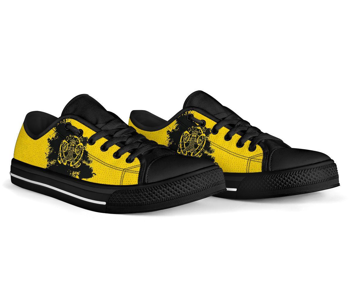 Viking Low Top Shoes, Loki Bound Triskele Rune Gold RLT12