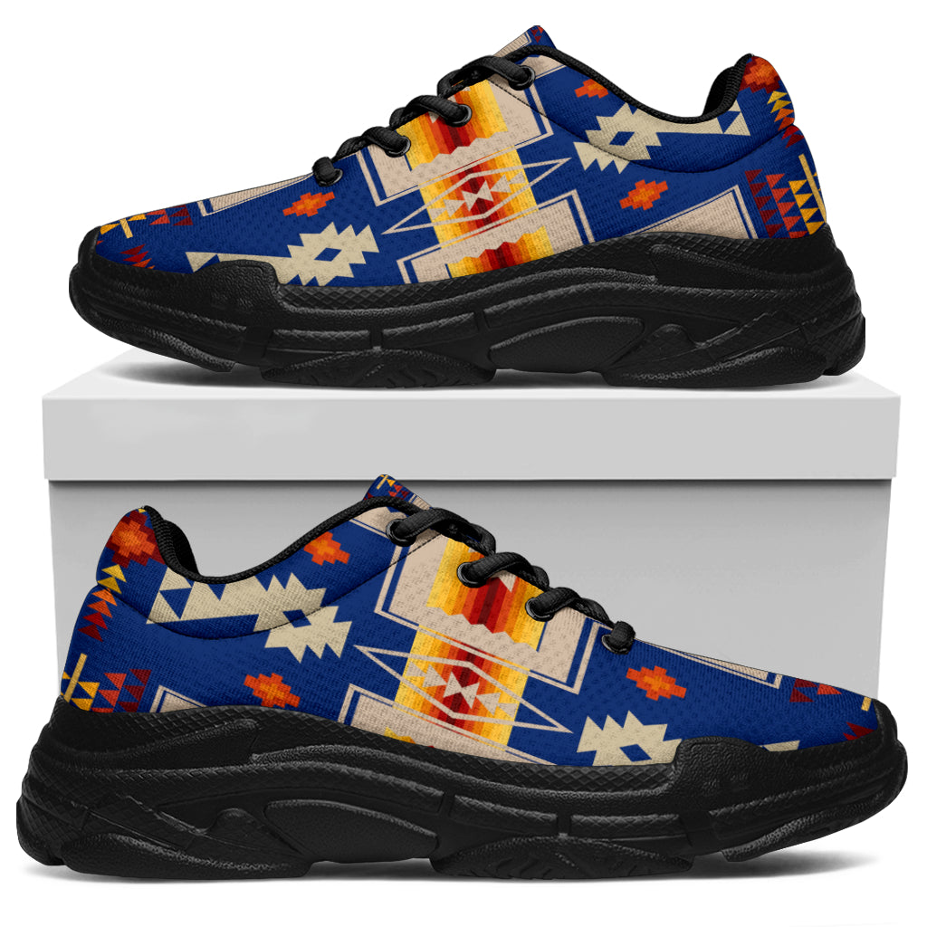 Native American Navy Tribe Chunky Sneakers LT10